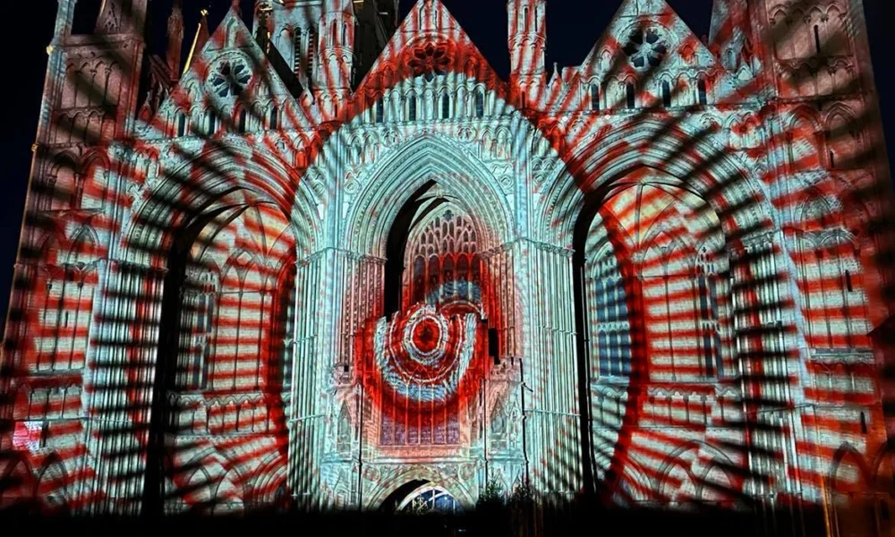 Taking place from 22-25th November, Luxmuralis has become a festive tradition for many local families and the interior of the cathedral is transformed by light and sound. Photo from 2022