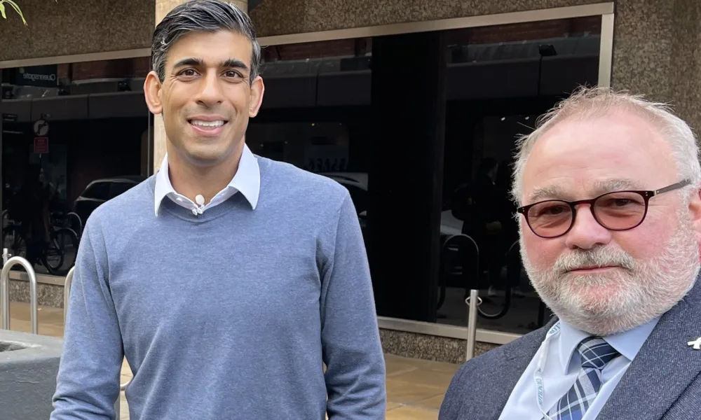 Difficult time for both: Cllr Wayne Fitzgerald, former leader of Peterborough City Council with Prime Minister Rishi Sunak PHOTO: Terry Harris