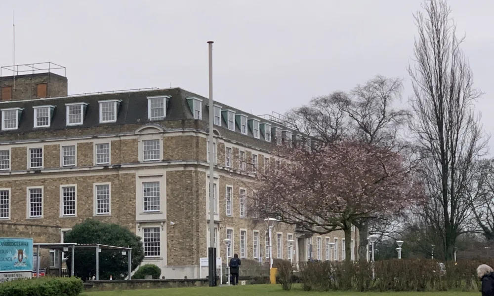 Opposition leader Steve Count on the future of Shire Hall, Cambridge: ““Cambridgeshire County Council is currently paying £95,000 a year to safeguard shire hall, until its handed over to developer. How long for?”