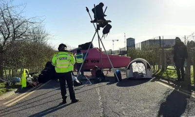 Jamie Goodland, Annie Hoyle, and Christopher Ford were among a group of about 12 protestors who targeted Schlumberger Cambridge Research, in Charles Babbage Road, on 14 and 15 March last year.