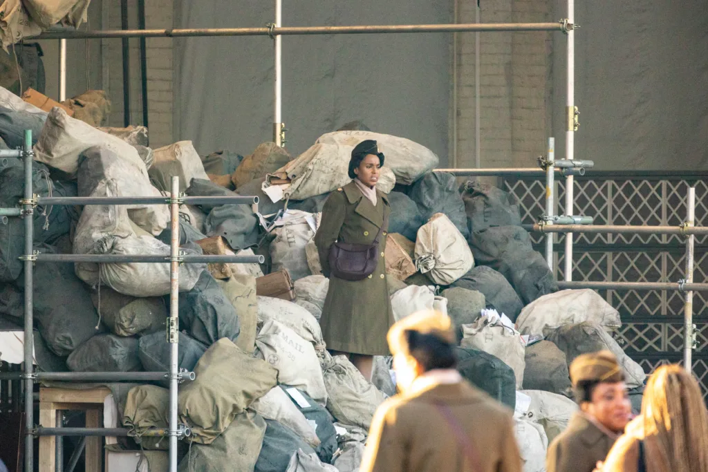 6888 Filming Duxford (Perry Tyler and Kerry Washington),Duxford, Cambridge Tuesday 14 February 2023. Picture by Terry Harris.