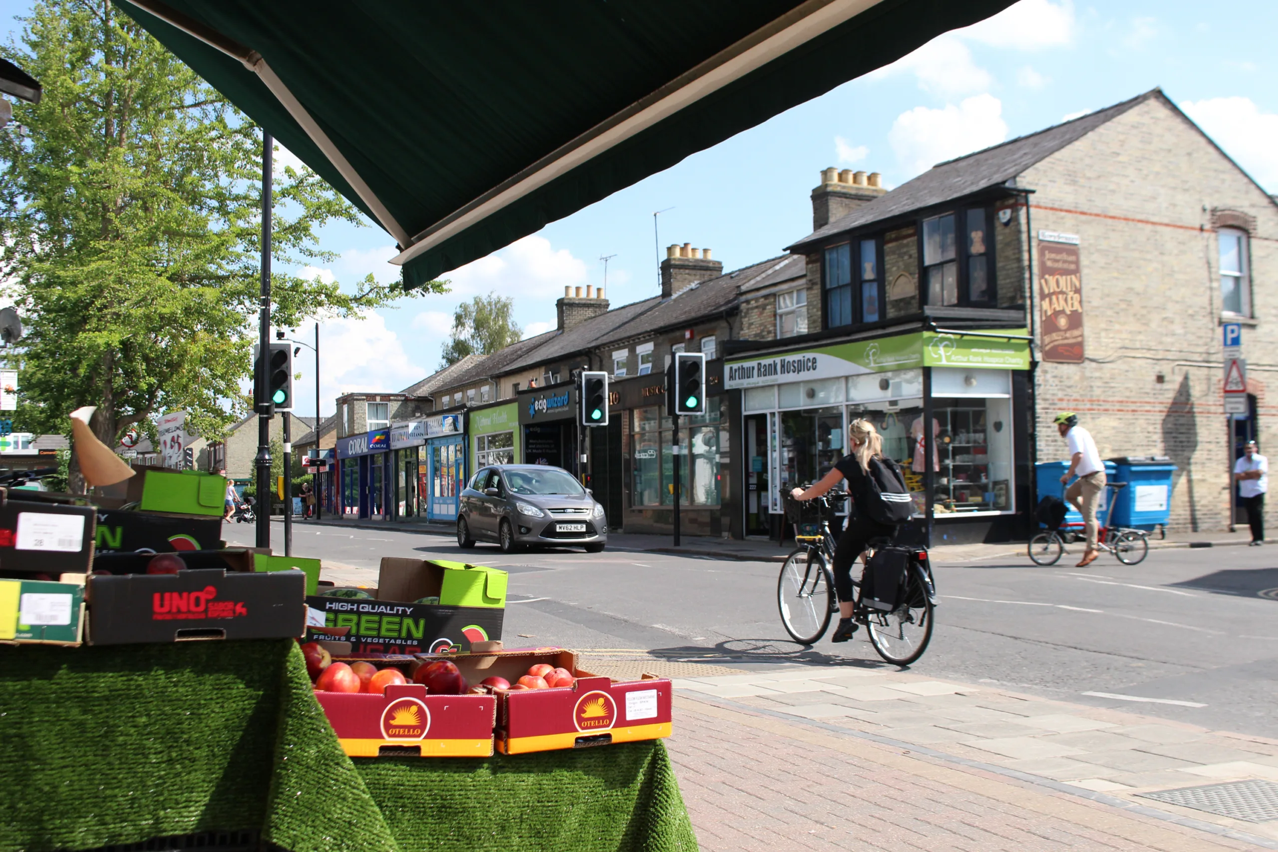 An image of Mill Road taken in July 2021, when an experimental TRO and bus gate on the bridge was in place.