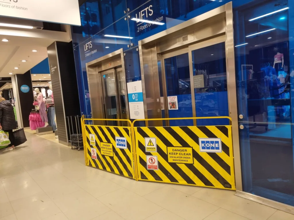 Our premier shopping venue, (circa 1992) Queensgate, is now getting in on the disability act with a new attraction entitled, ‘lifts of chance’ – sometimes they go up, sometimes they don’t, defying the old saying.