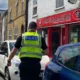 The scene outside S&D Bookmakers in Little Whyte, Ramsey, after an armed robbery on Thursday June 29