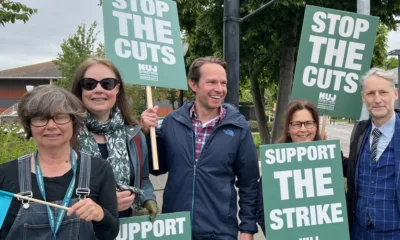 BBC Radio Cambridgeshire presenter Jeremy Sallis (centre) joined the NUJ strike day last month.