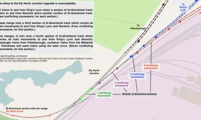 The route is the UK’s most intensively used freight corridor – but Ely’s mixture of single-track sections, restricted speeds, level crossings and signalling limitations have created a stranglehold where five lines compete for one track.