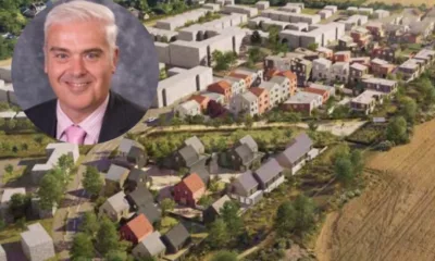 Michael Hudson (inset) the county council executive director of finance and resources, will update councillors on This Land Ltd, the wholly owned housing company that this week won consent for 80 homes known as the Eddeva Development (pictured)