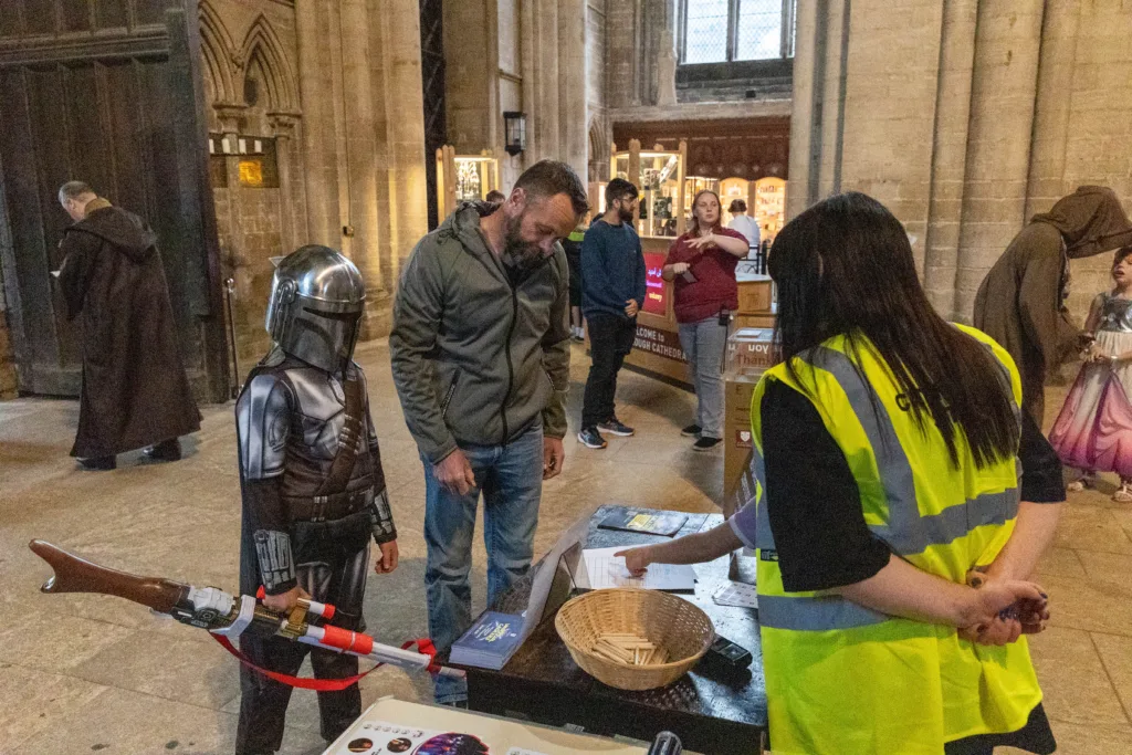 cosplay event at the Cathedral as part of a Star Wars Exhibition.,Cathedral, Peterborough Friday 04 August 2023. Picture by Terry Harris.