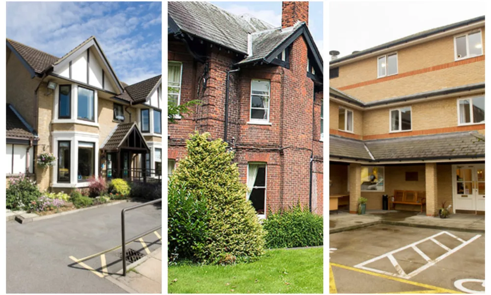 Care homes to close: Gables, Whittlesey (left) Red House, Ramsey (centre) and Cambridge, Chesterton (right). HC-One who runs them are severing links with Cambridgeshire