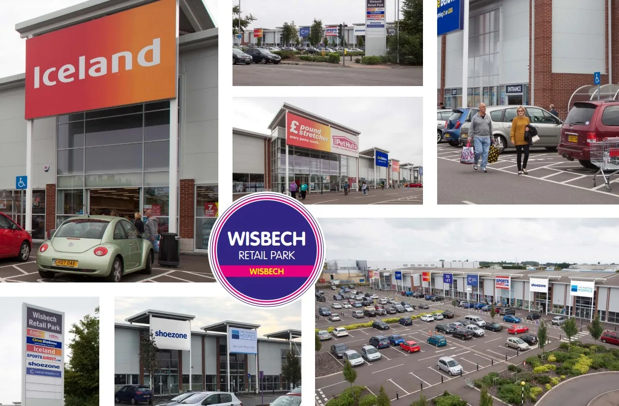 The Wisbech retail park was built in 2014 and comprises nine retail warehousing units and a drive-thru Costa Coffee pod. It has space for 371 cars.