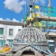 Work to dismantle and store March Fountain is under way. It could take up to a fortnight to complete the removal. PHOTO: Gary Richmond