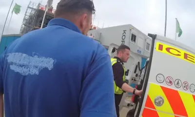 Luke McAllister of Crouch Gardens, Buntingford, being arrested for theft of wallet from neighbouring building site.