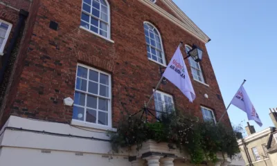 Huntingdon Town Council flying the outside Huntingdon town hall last week to celebrate Magpas Air Ambulance and #AirAmbulanceWeek.