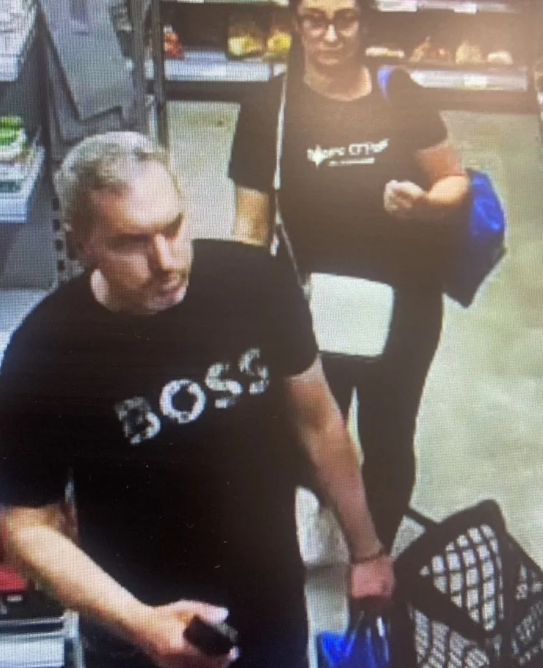 The CCTV images have been released today by Cambridgeshire police of two shoplifting suspects.