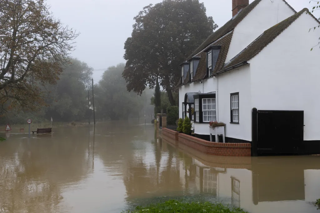 Flooding, Alconbury Weston Saturday 21 October 2023. Picture by Terry Harris.