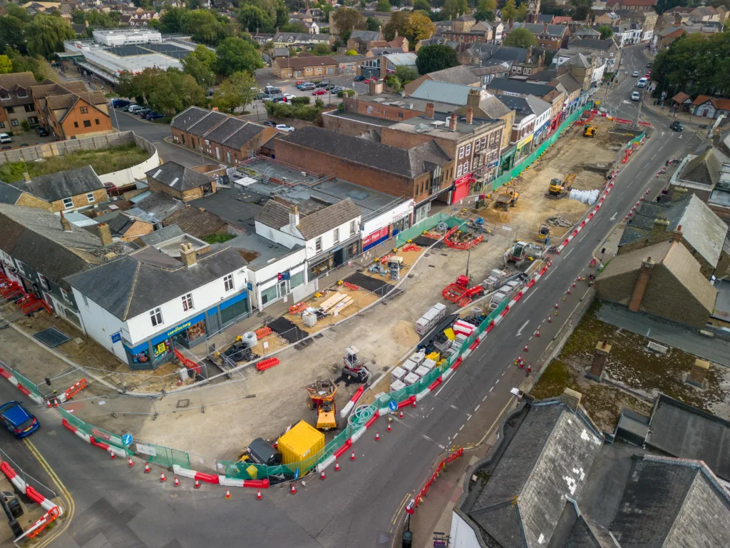 Broad Street, March, progress on a multi-million-pound regeneration; latest photos taken at the weekend show the gradual transformation under way. PHOTO: Terry Harris 