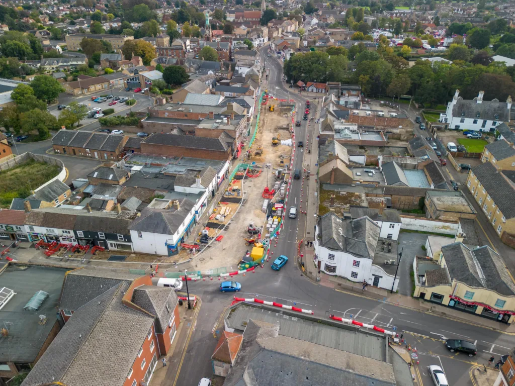 Broad Street, March, progress on a multi-million-pound regeneration; latest photos taken at the weekend show the gradual transformation under way. PHOTO: Terry Harris