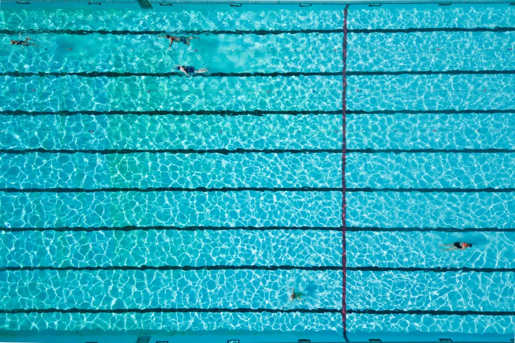 WEATHER - Swimmers take advantage of the unseasonably hot weather in outdoor Lido Pool.,Lido, Peterborough
Monday 09 October 2023. 
Picture by Terry Harris