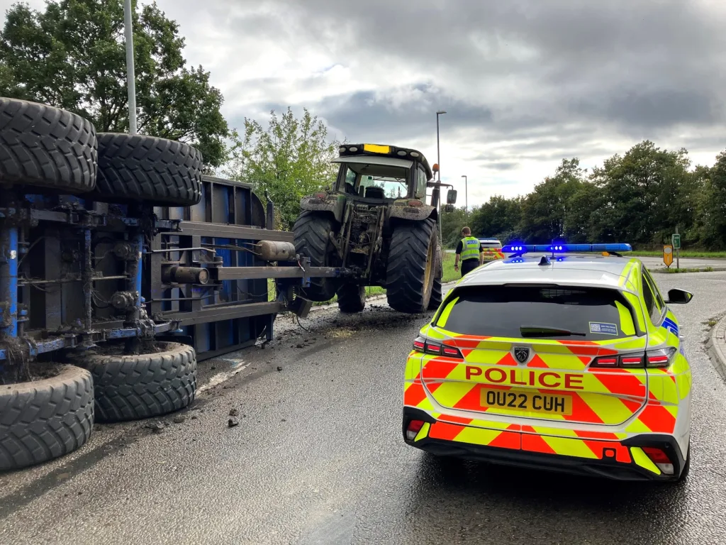 The overturned trailer at Littleport