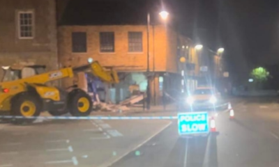 Ram raiders attacked the Nationwide Building Society, Whittlesey, in the early hours of today