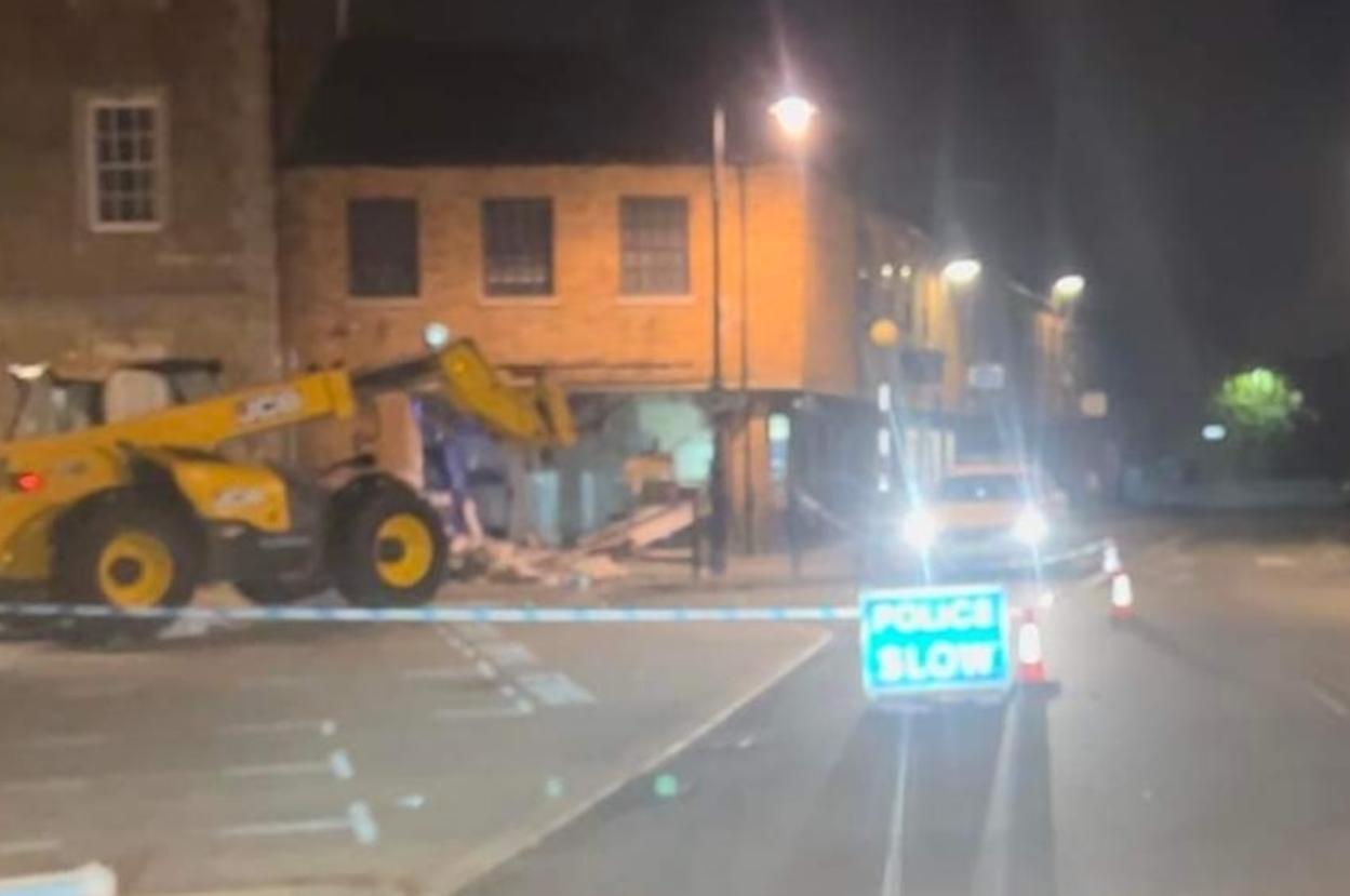 Ram raiders attacked the Nationwide Building Society, Whittlesey, in the early hours of today