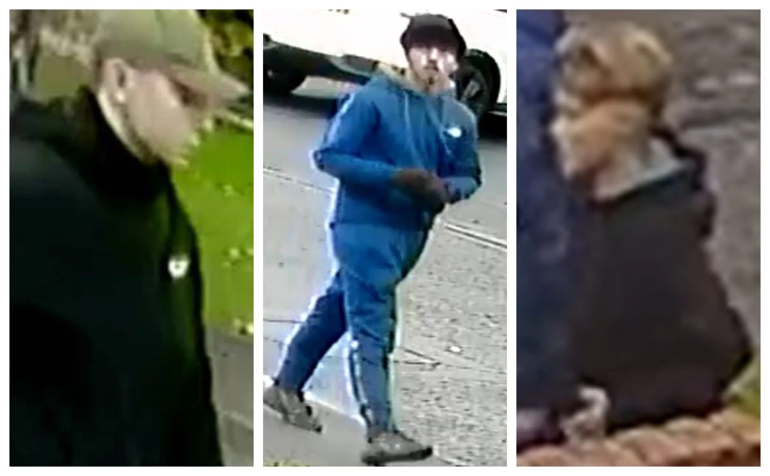 Images of the men police want to speak to following two attempted burglaries in Wisbech