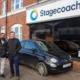 Cllr Asim Mahmood and Andrew Pakes Labour Parliamentary candidate, on a visit to the bus depot in Lincoln Road, Peterborough.