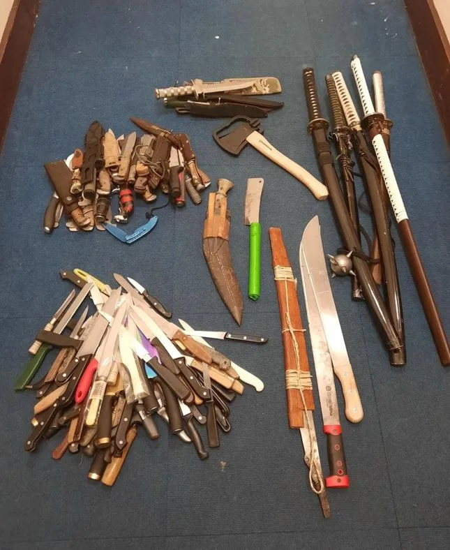 Photos of some of the items handed in across Cambridgeshire during the last amnesty in May. 