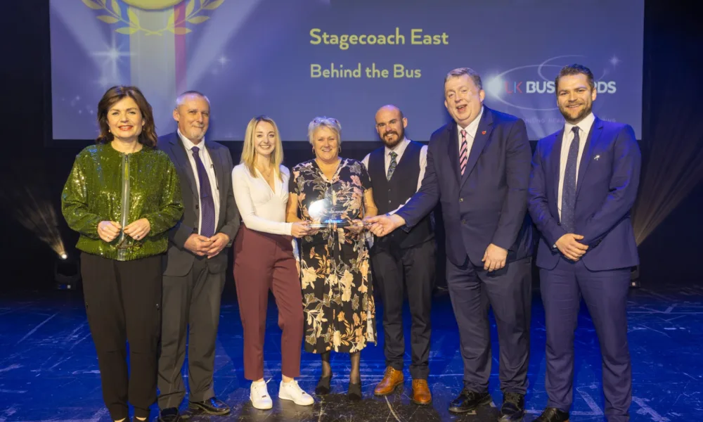 At a ceremony held at Troxy in London, the judges gave Stagecoach East the Gold Award in the Bus and Community category for its work on Behind the Buses.