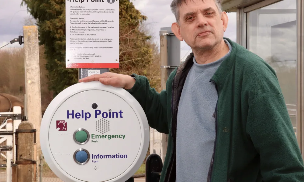 • Steve O’Dell at Dullingham station which offers only a 'help point'