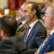 The moment Cllr Mohammed Farooq knew he had won the nomination to become leader of Peterborough City Council. PHOTO: Terry Harris