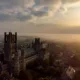 Ely Cathedral, known as the Ship of the Fens in early mist over Cambridgeshire. Cathedral, Ely Picture by Terry Harris.