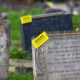 Residents in Terrington St Clement say health and safety has “gone mad” after their local council placed yellow warning tags on gravestones. PHOTO: Terry Harris