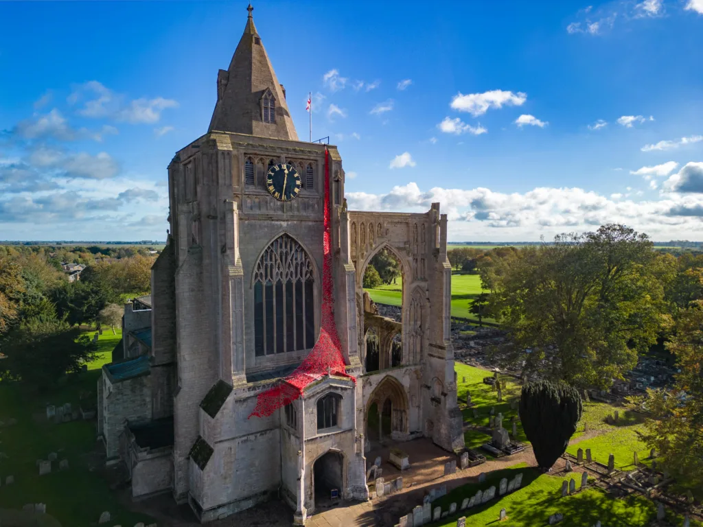  Remembrance tribute at Crowland Abbey. Photo: Terry Harris for CambsNews 
