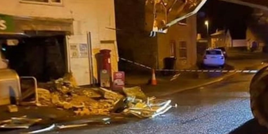 First photo of the scene at Londis store in Soham which was targeted overnight by ram raiders