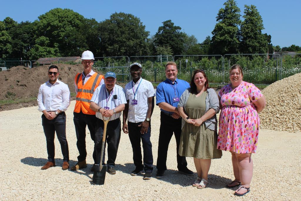 Pictured at the site of the new pavilion in Wisbech Park are, from left, Adam Garford, Cambridgeshire County Council; Steve Ellis, Probus Construction; and Fenland District councillors Sidney Imafidon, Steve Tierney, Susan Wallwork, and Samantha Hoy.