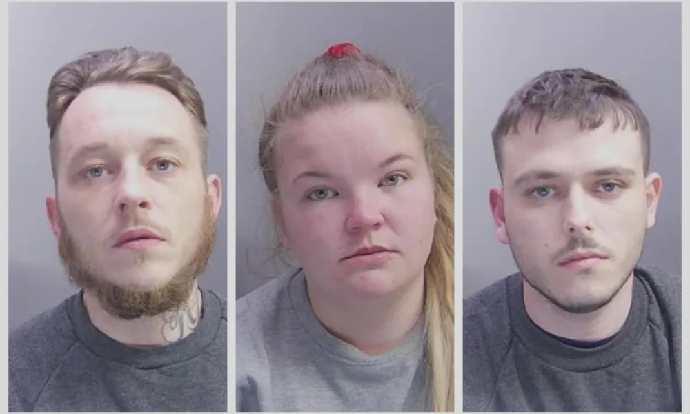 Ben Williams, 32, (left) used a claw hammer to repeatedly hit the victim and (centre) Tamara Matthews, guilty of GBH and (right) Leonard Davis, also guilty of GBH with intent.