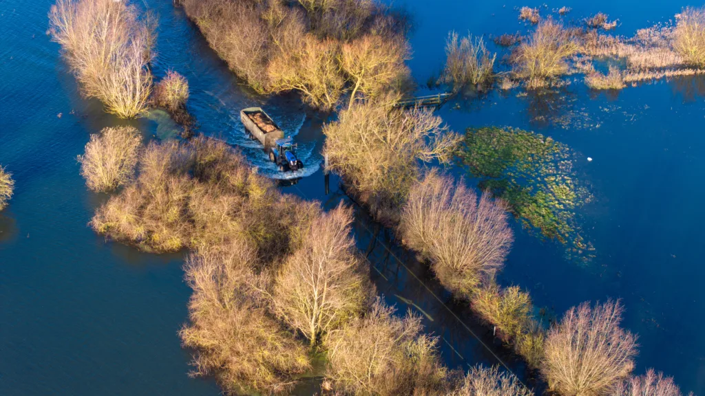 Flooded A1101 in Welney in this morning (Mon). Motorists urged to avoid.  PHOTO: Bav Media 