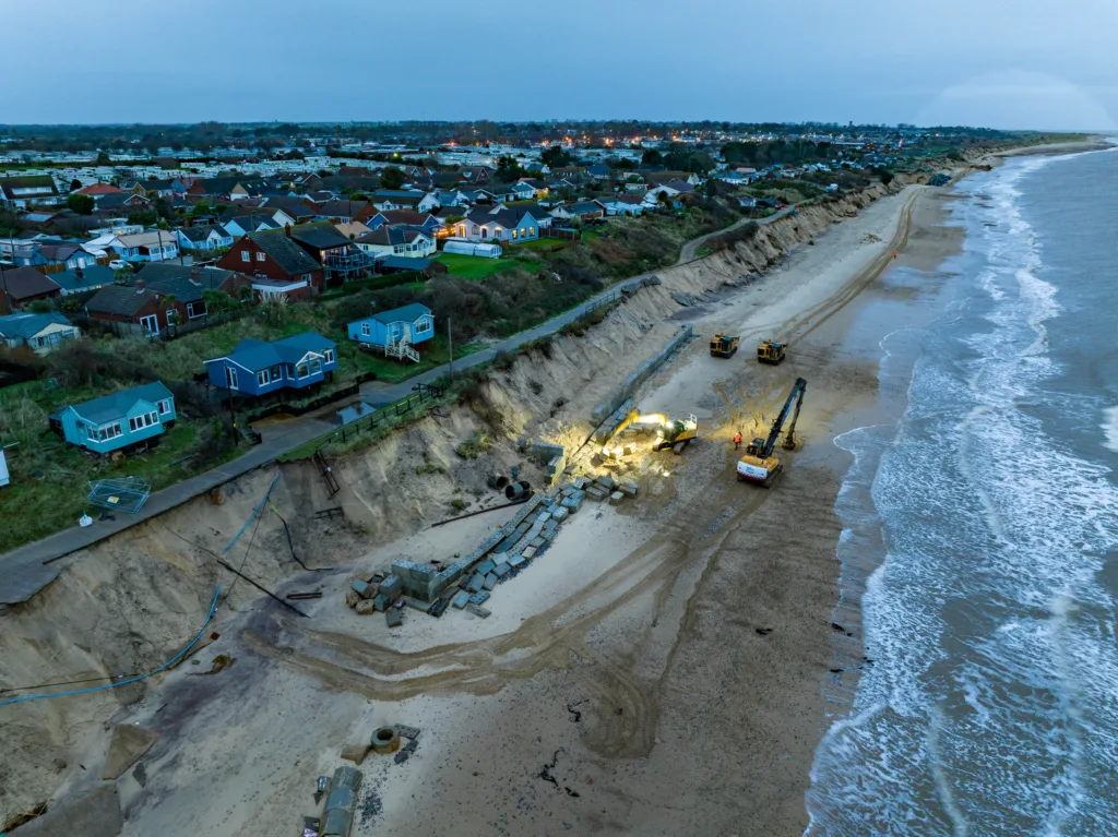 HEMSBY, Norfolk: Devastating toll on coastal village as homes demolished. Saturday 09 December 2023. Picture by Terry Harris.
