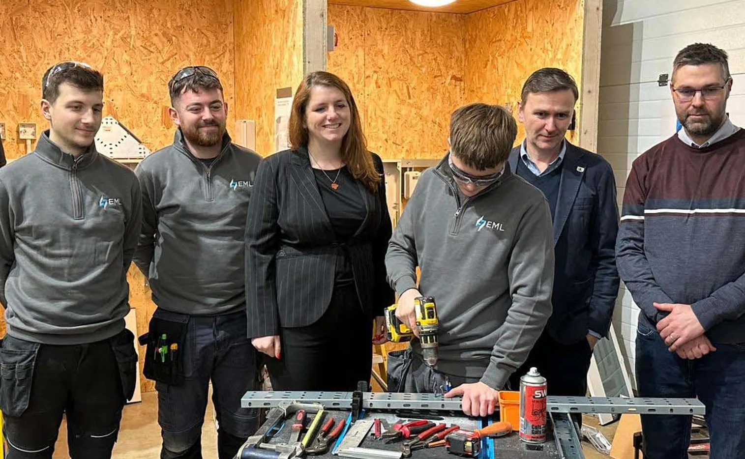 Labour’s Shadow Minister for Employment Alison McGovern championed apprenticeships in a visit with Andrew Pakes, Labour parliamentary candidate for Peterborough, to EML Electrical Contractors Ltd.