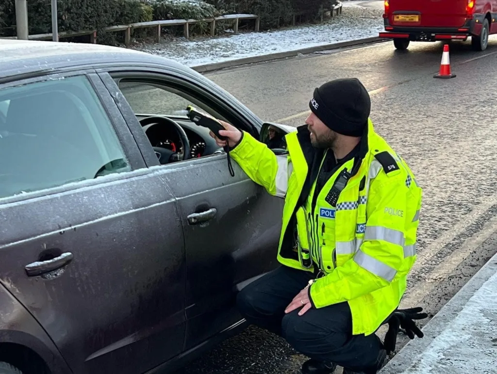 Road stop check by Cambs police 