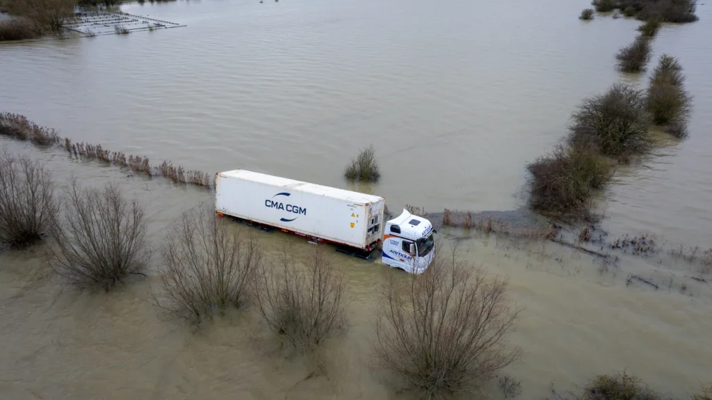 Abandoned lorry on Welney Wash road, on the Cambridgeshire/Norfolk border. PHOTO: Bav Media 