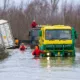 An articulated lorry was finally recovered from a flooded A1101 at Welney in Norfolk today (Thurs) after being stuck in the deep water for four days. PHOTO: Bav Media