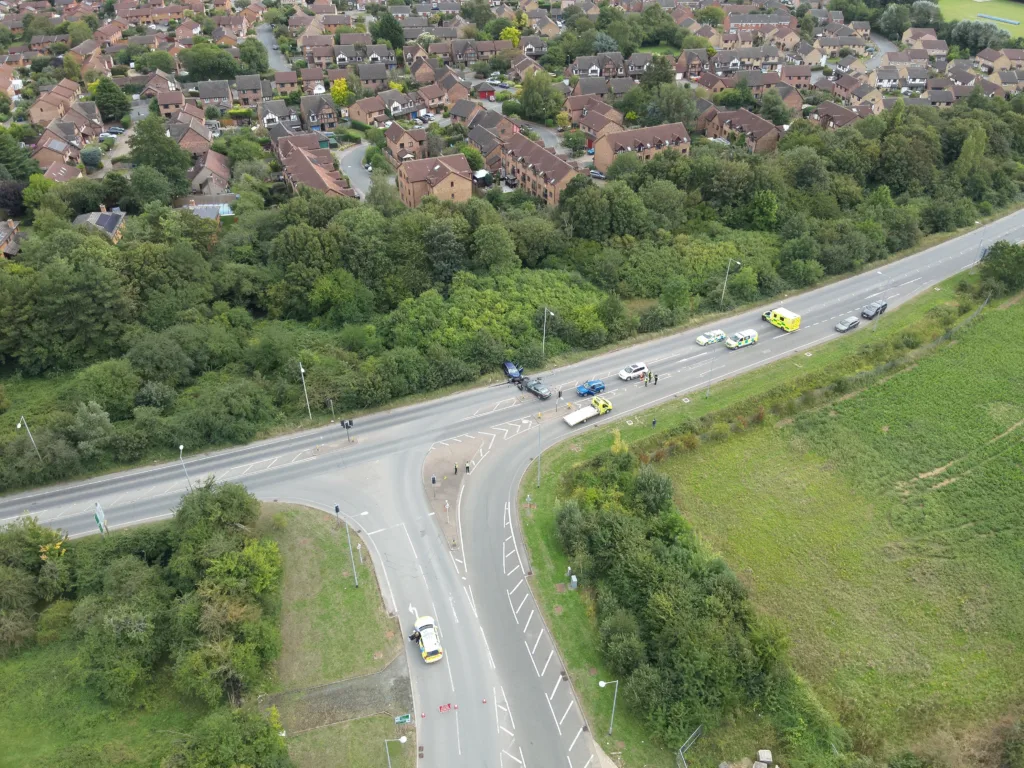 Crash scene: John Daffin, 31, of Cornfield Lane, Littleport, was overtaking vehicles along the A10 near Milton in a Blue Audi A6, at about 12.40pm on 28 August, when he crossed into the path of a Ford Focus.