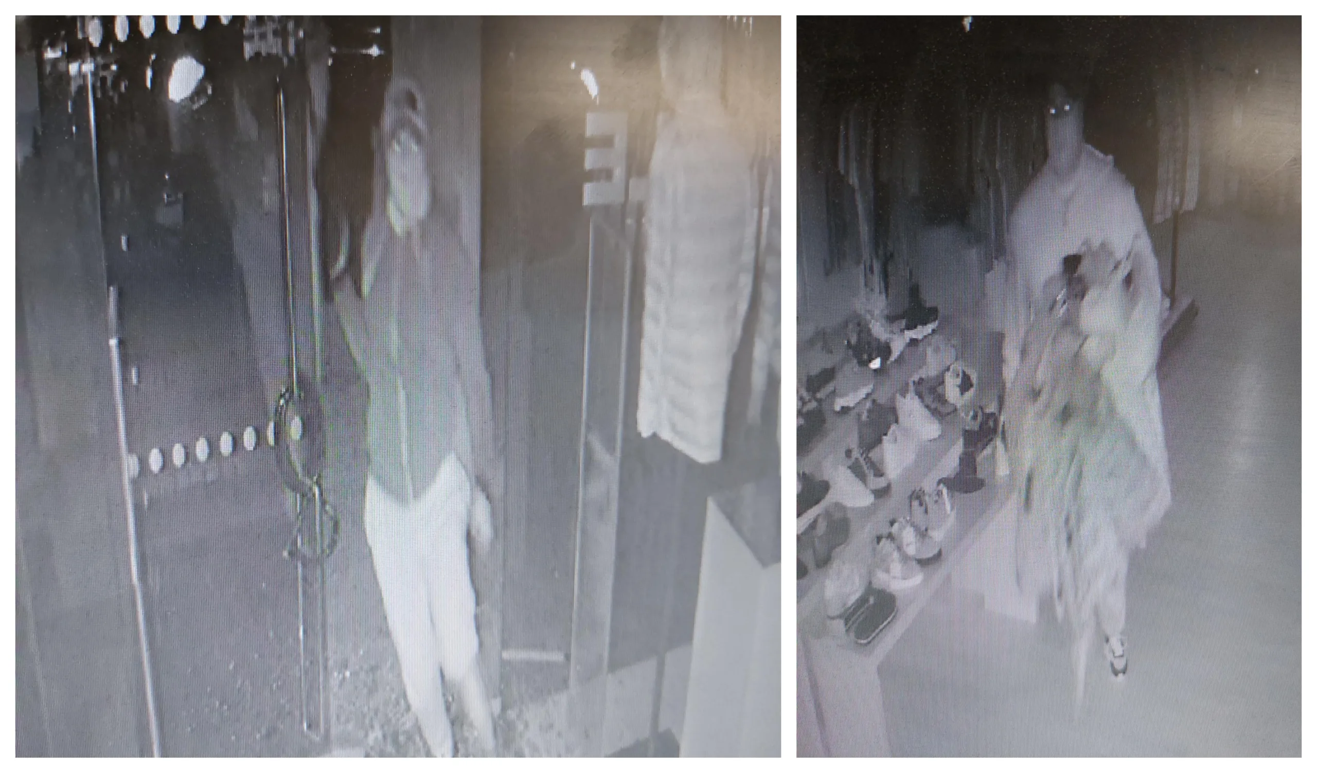 CCTV images of suspects wanted after Flannels in King Street, Cambridge, was broken into and £76,000 worth of handbags and clothing stolen