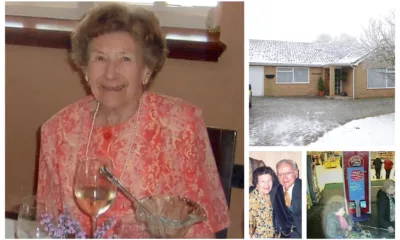 Una Crown murder probe: Photos show Una shopping, with her late husband Jack, and her bungalow home in Wisbech.