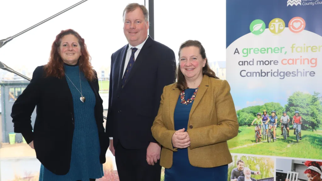 (Left to right) Cllr Elisa Meschini, Cllr Tom Sanderson and Cllr Lucy Nethsingha.