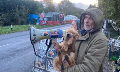 Camp Beagle wishes to close down MBR Acres, a huge beagle breeding factory near Huntingdon, which supplies about 2,000 puppies a year to toxicology testing laboratories across the UK. Above is John Curtin who has been banned from the area. PHOTO: Camp Beagle