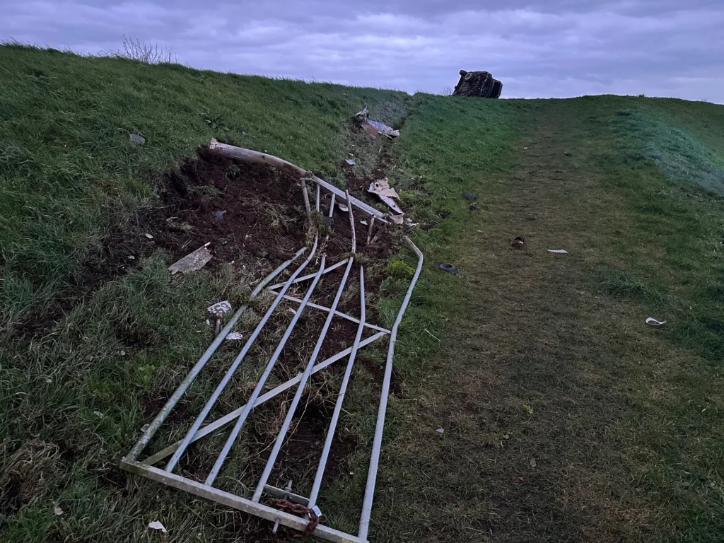 The scene that greeted emergency workers at Guyhirn near Wisbech last night after a 2-car crash. PHOTO: Policing Fenland 