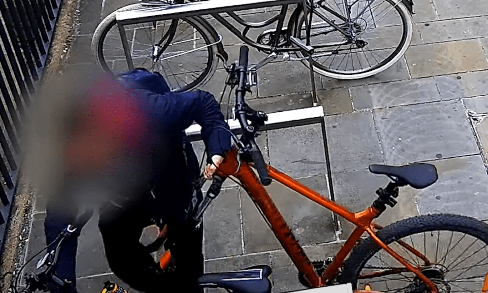 Robert McColl caught on camera stealing a bicycle that was locked to a bike rack in Exchange Street, Rivergate, on 28 June last year